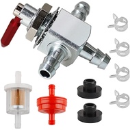 Injap Pemutus Bahan Api Dua Hala Scag 2-Way 1/4" Barbs Steel Fuel Oil Gas Petcock in Line Valve 4822