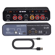 Q-26 USB Audio Interface Sound Card with Electric Guitar Live Recording USB External Sound Card for