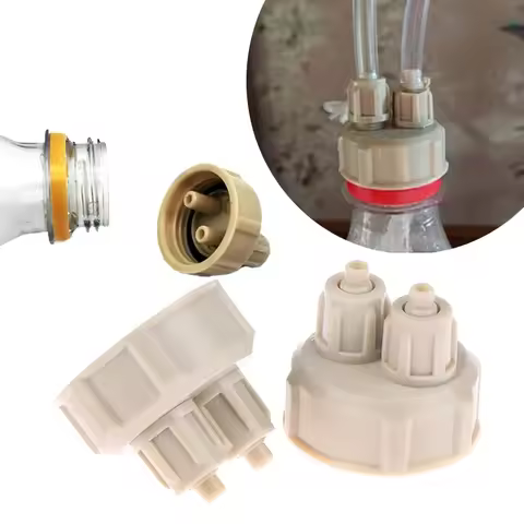 2Pcs Aquarium CO2 System Tube Valve Guage Bottle Cap Aquarium Bottle Cap Fish Tank Live Plant DIY Ai