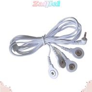 ZAIJIEEE Electrode Wires, 1.2M/3.94ft White Cable Lead Wires, Replacement 2.5mm Plug to 3.5mm Snap 4