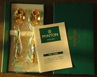 ช้อนกาแฟ Minton Bone China ช้อนชา ช้อนจิ้ม ช้อนตะเกียบ ชุดเครื่องประดับตกแต่งด้วยโลหะชุบทอง กล่องของ