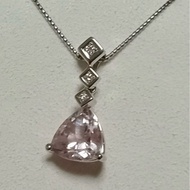 TASAKI natural Morganite natural diamond K18 18K 750 white gold pendant necklace