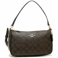 COACH F36674 Top Handle Pouch in Signature (Brown/Black)