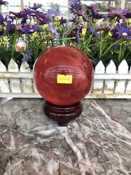 Quả cầu phong thủy đá núi lửa Obsidian đỏ - Đường kính 102cm