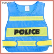 🖼️ Vest Polis Bayi Warna Biru Langit Gaya Kostum Polis untuk Parti Cosplay 1Set