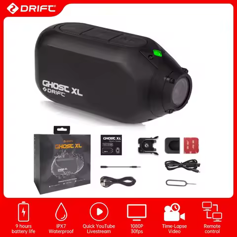 Drift Ghost XL Sport Action Camera 1080P WiFi 9 Hours Battery Life IPX7 Waterproof Wearable Live Str