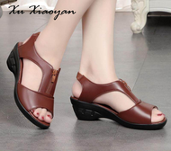 Kingdom_Fashion รองเท้าตรุษจีน รองเท้าแตะรัดส้นผู้หญิง รองเท้าแฟชั่นผญ ใส่สบาย  หนังแท้ รองเท้าส้นสูง รองเท้าแฟชันผญ TT00473
