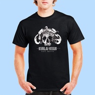 New Kublai Khan Tx Essential White Skull Logo Mens Black T-Shirt