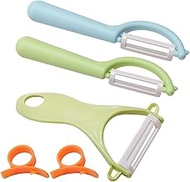 Children's Peeler 5-Piece Set, Ceramic Peeler with 2 x Orange Peelers, Children's Peeler, Universal 