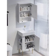 S-6💝UG73Smart Mirror Small Apartment Bathroom Cabinet50CMSolid Wood Modern Minimalist Small Wall-Mounted Floor-Standing
