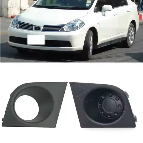 Car Front Bumper Left Right Fog Light Cover Fog Lamp Hood Frame Accessories For Nissan Tiida Latio 2