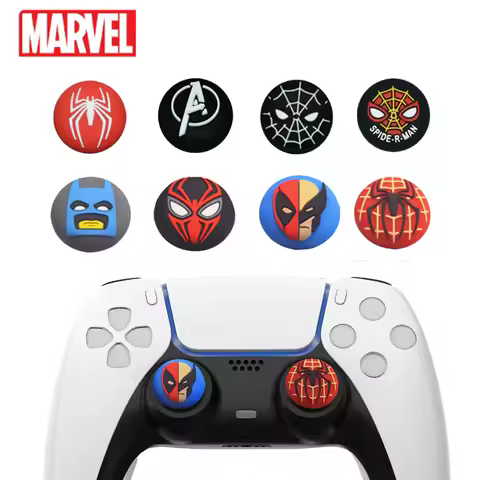 2pcs/set SpiderMan Deadpool Thumb Grip Cap Cover for Playstation PS5 PS4 Xbox Series Game Joystick C