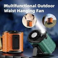 G5 3000mAh Wearable Waist Fan, 199 Speed Brushless Motor Hands-Free Cooling Fan With LED Light, 2-In