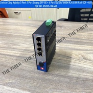 5 Port Industrial Switch: 1 Port Optical SFP GE + 4 Port 10/100/1000M RJ45 DIN Rail DC9->48V P/N: WT