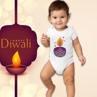 Candle Light Festival Deepavali Print Newborn Jumpsuit Happy Diwali Baby Romper