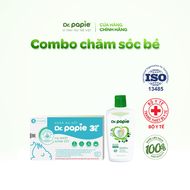 Combo 1 Chai Nước Tắm Thảo Dược Dr.Papie 230ml và 1 Hộp Khăn Hạ Sốt Dr.Papie 3mo+