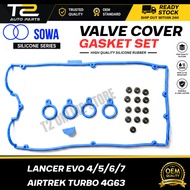 T2 SOWA JAPAN VALVE COVER GASKET SET SILICONE MITSUBISHI LANCER EVO 4 5 6 7 8 AIRTREK TURBO 4G63 4G6