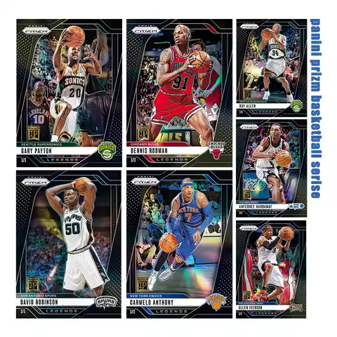 Diy Homemade Panini Prizm Basketball Series Allen Iverson Carmelo Anthony Rodman Collection Card Toy