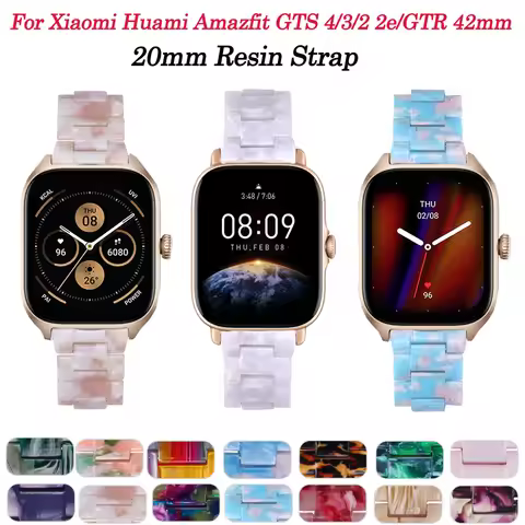 Replacement 20mm Smartwatch Strap For Xiaomi Huami Amazfit GTS 2/3/4 Resin Watchband Amazfit GTR 42M