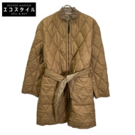 DAKS 14-481015 米色絎縫 x 全身圖案羅紋領帶腰帶雙面拉鍊外套 10 碼 [二手]