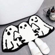 Halloween Ghost Imitation Cashmere Floor Mat Day of the Dead Bathroom Door Mat Cartoon Foot Mat NE0Z