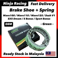 OEM - Lining Brake Shoe + Spring Brek Set Wave 100 110 125 Dash110 Dash V1 EX5 Dream E Bonus 110 Spo
