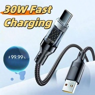 สาย USB A เป็น USB C, สายชาร์จไว 30W ประเภท C (6 ฟุต, 2 แพ็ค) สำหรับไอโฟน 16 ซีรีส์ ไอแพด มินิ 6 และ