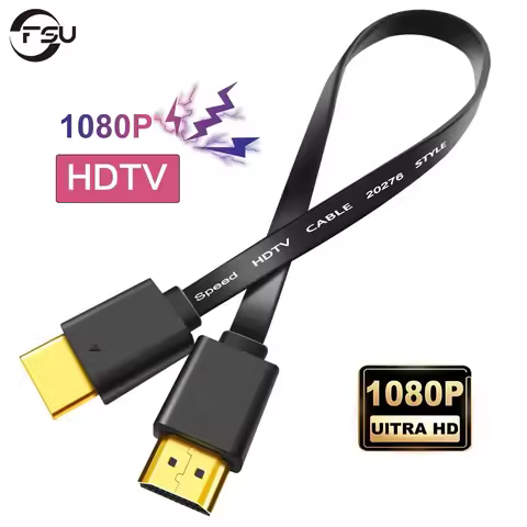 FSU HDMI-compatible Cable 1080P Thin HDMI-compatible Flat Cable Male-Male 1.4 Cable for HDTV Cable H