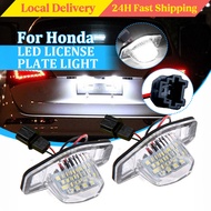 2Pcs LED Car Number License Plate Light White For Honda Crv Fit Odyssey Jazz Hrv Frv CR-V Stream Cro