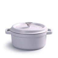 [Customized Processing]Cast Iron White Enamel Pot Non-Coated Stew Pot Household Enamel Pot Milk Double Ear Stew Pot