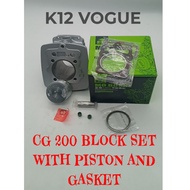 MOBOSHI MBS DEMASK DTM200 / HONDA CG200 CYLINDER BLOCK SET WITH PISTON / PISTON RING AND GASKET COMP