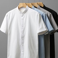 【Dari Perak】ProMan Baju Kolar Berdiri Lelaki Hitam Putih biasa Lengan Pendek formal polo tshirt