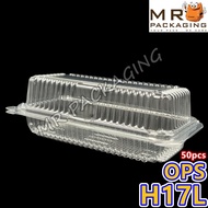 OPS-H17L BENXON Plastic Tray with Lock [ 50pcs± ] Bakery Disposable Clear Food OPS Box - Bekas Makan