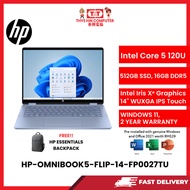 HP-OMNOIBOOK5FLIP-14-FP0027TU-BL-INTELCORE5-120U,16GBR5,512GBSSD,INTELIRIS,14"IPSTOUC,W1164,2YRS,H&S