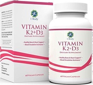 [PRE-ORDER] Vitamin K2 + D3 Supplement – Strong Bones, Healthy Heart &amp; Mood Booster – 60 Servings – Easy to Swallow Vegan Capsules (ETA: 2023-02-19)