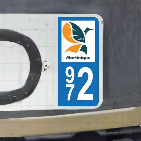 4Pcs/Set France Martinique 972 Plate Stickers, Waterproof EU F Code & CTM Emblem Decals for Car and 