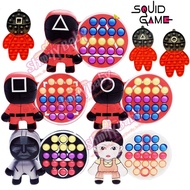 Squid Game Pop it Fidget Push Bubble Silicone Decompression Toy Thinking Training Puzzle Game Squid 