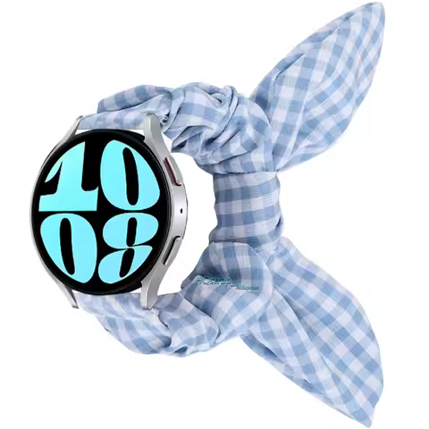 Women Scrunchie Strap for Samsung Galaxy Watch 6 5 4 40mm 44mm Classic Nylon Elastic Band for Samsun