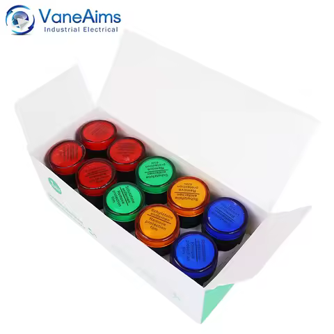 10pcs/box AD16-22DS LED Indicator Light AC 220V 22mm Panel Mounting Plastic Power Signal Light Pilot