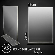 Tent Card Acrylic Display A5 Portrait/Acrylic Stand Tent Holder 2-sided Brochure/Brochure Holder