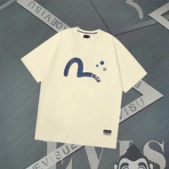 T-shirt Evisu/T-shirt Evisu T-shirt lelaki dan wanita T-shirt bercetak Baju lengan pendek Gaya punk 