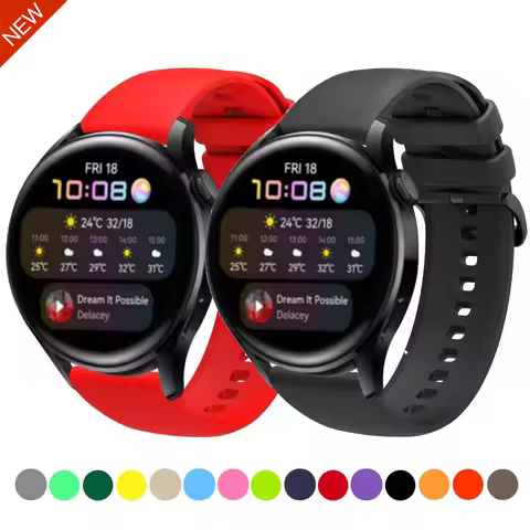 22mm Silicone Strap for Huawei watch 3 46mm Samsung Galaxy watch 3 45mm Amazfit GTR 47mm Huawei watc