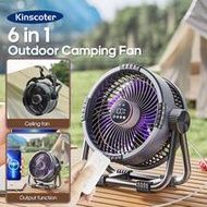 1pc 20000mAh Rechargeable 6-In-1 Portable Camping Desk Fan, Electric Tabletop Fan For Cooling, Beach