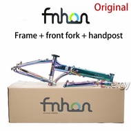 FNHON Disc brake Version Lift Bicycle blast frame 20 suits for double-cycle modification 20-inch P8 SP18 aluminium alloy frame part of bike including fork front bike tube head Folding bicycle including hand post front fork