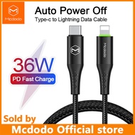 Mcdodo USB CสำหรับIPhoneข้อมูลหัวไลท์นิงสายAuto Power Off Fastสายชาร์จประเภทCสำหรับLightning 36W 3A Chargerข้อมูลUSB CสำหรับiPhone 8 /8 Plus/ X / XR / XS /XS Max/สายเคเบิล11 Pro Max Macbook IPad Pro Iphone 12 Pro Max PD ISO 14