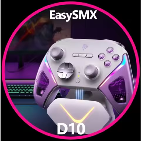 EasySMX D10 Wireless Gamepd TMR Sticks Charging Dock Controller Compatible with PC/Switch/Phone/Stea
