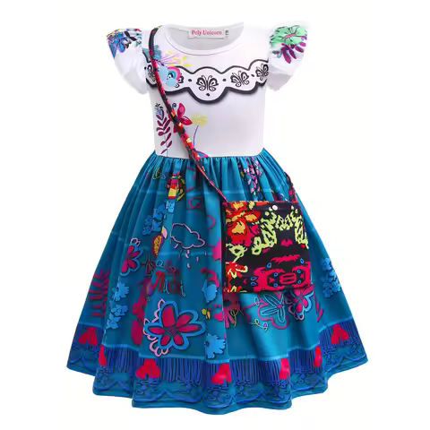 Girls Mirabel Isabela Cosplay Princess Dress Kids Encanto Charm Costume Halloween Children's Day Bir