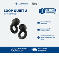 LOOP Quiet 2 Black Noise Reducing Earplugs (-24dB) for Focus, Napping & Travelling
