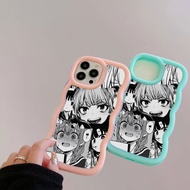 Japanese Girls Black and white comic Macaron Colorful Phone Case Cover For OPPO RENO 11 10 8 7 6 5 4