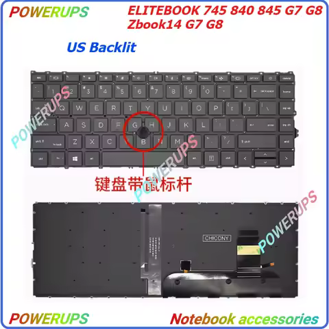 New Original Laptop/Notebook US Backlight Keyboard For HP ELITEBOOK 745 840 845 G7 G8 Zbook14 G7 G8